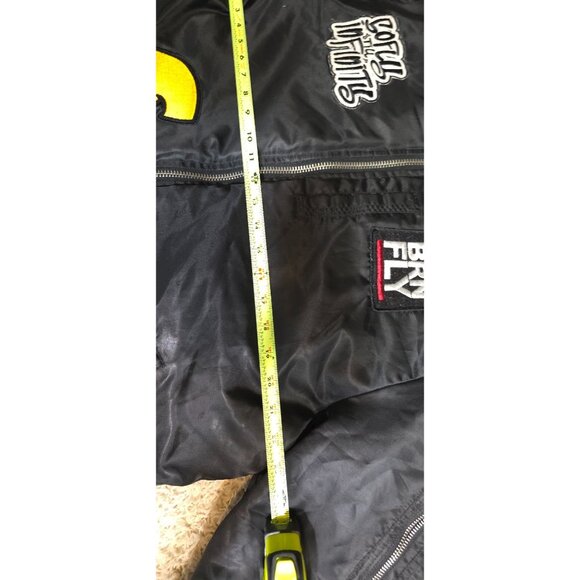 Born Fly Logo Puffer Jacket Size XL Reversible Black And White Flyest By Nature - Picture 6 of 15